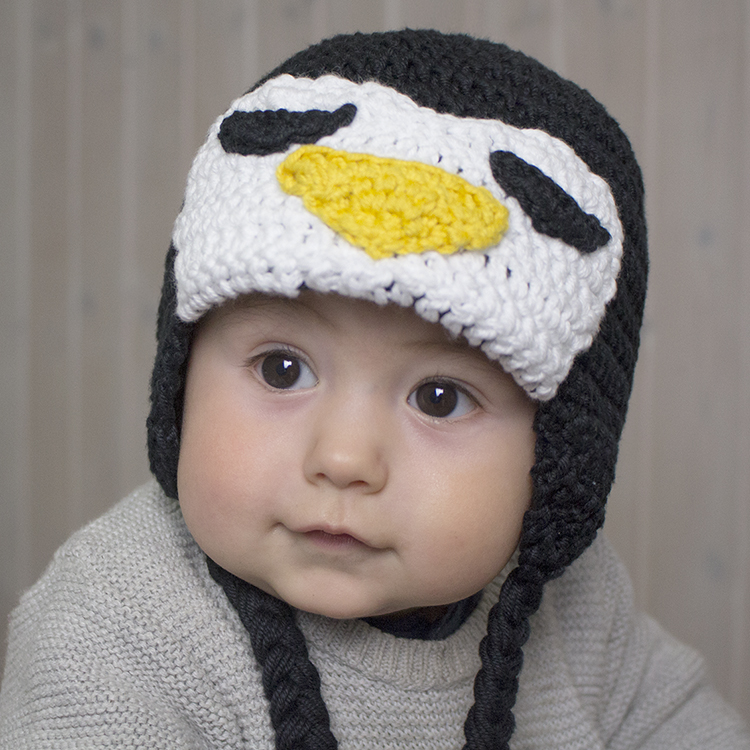 gorro pingüino de crochet