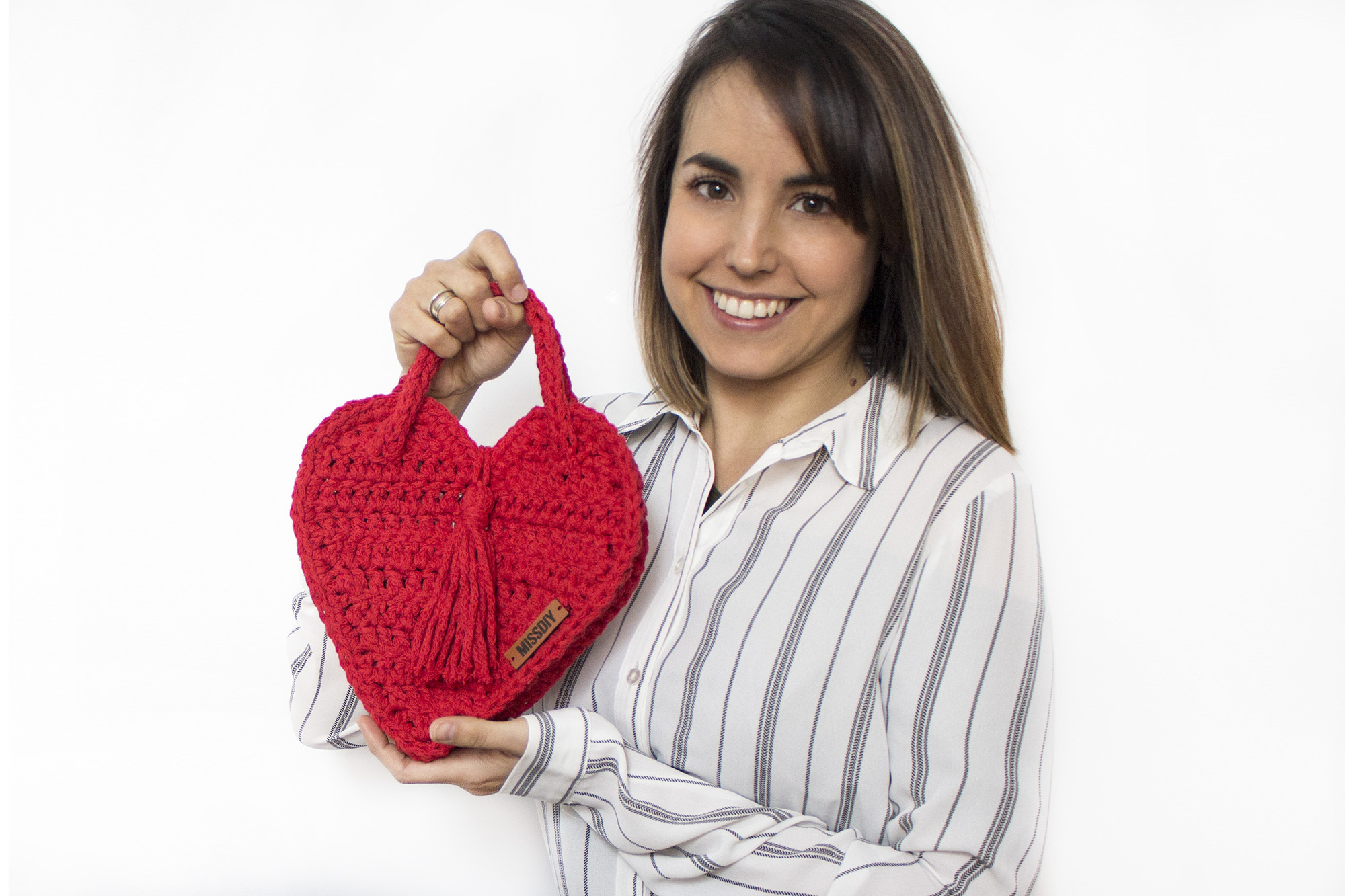 Bolso corazón crochet - MissDIY